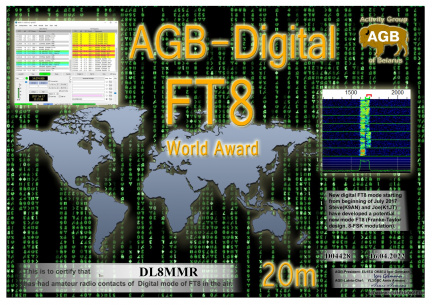 DL8MMR-FT8 WORLD-20M AGB